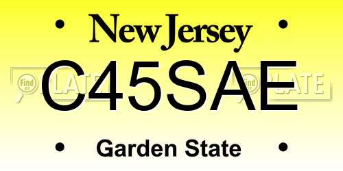 C45SAE New Jersey License Plate