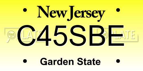 C45SBE New Jersey License Plate