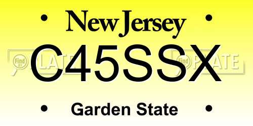 C45SSX New Jersey License Plate