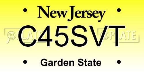 C45SVT New Jersey License Plate