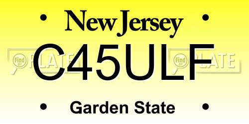 C45ULF New Jersey License Plate
