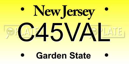 C45VAL New Jersey License Plate