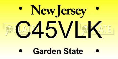 C45VLK New Jersey License Plate