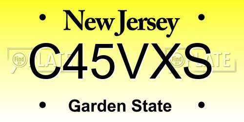 C45VXS New Jersey License Plate
