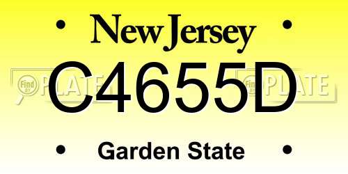 C4655D New Jersey License Plate