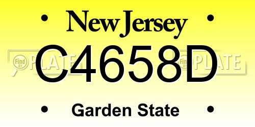 C4658D New Jersey License Plate