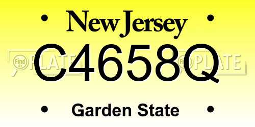 C4658Q New Jersey License Plate
