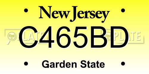 C465BD New Jersey License Plate