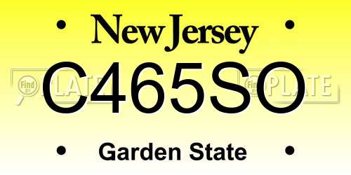 C465SO New Jersey License Plate