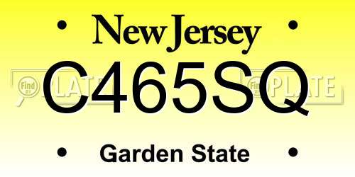 C465SQ New Jersey License Plate