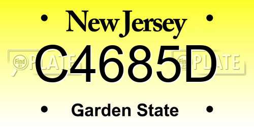 C4685D New Jersey License Plate