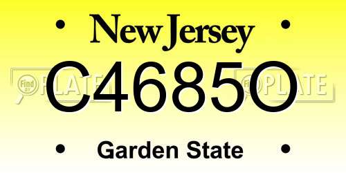 C4685O New Jersey License Plate