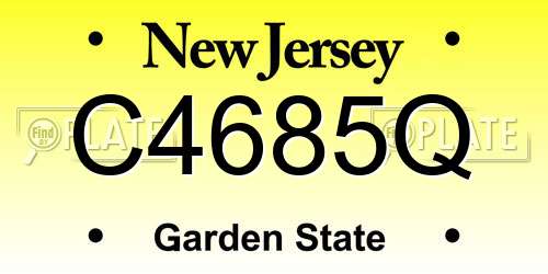 C4685Q New Jersey License Plate