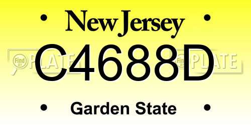 C4688D New Jersey License Plate