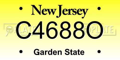 C4688O New Jersey License Plate