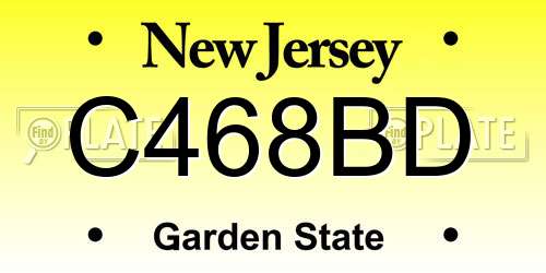 C468BD New Jersey License Plate