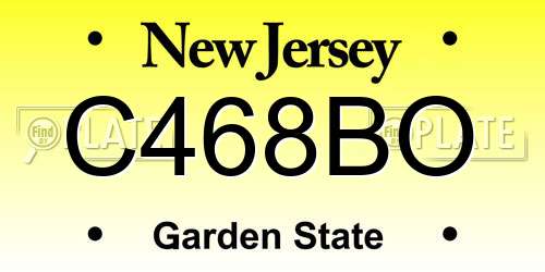 C468BO New Jersey License Plate