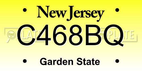 C468BQ New Jersey License Plate