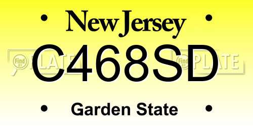 C468SD New Jersey License Plate