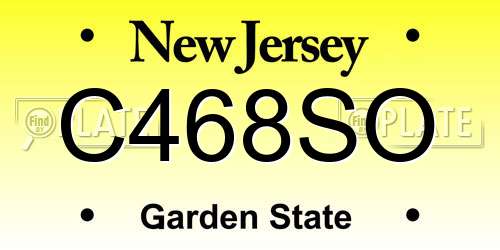C468SO New Jersey License Plate