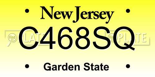 C468SQ New Jersey License Plate