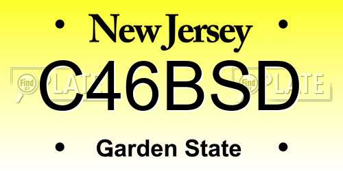 C46BSD New Jersey License Plate