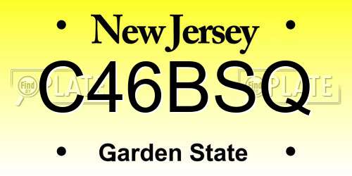 C46BSQ New Jersey License Plate