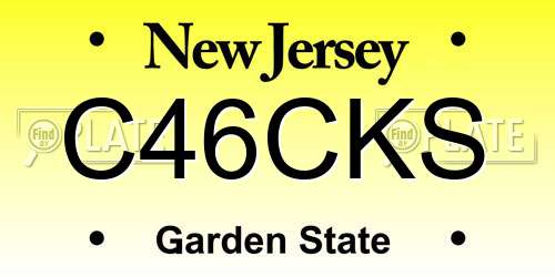 C46CKS New Jersey License Plate