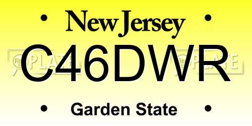 C46DWR New Jersey License Plate