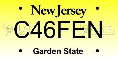 C46FEN New Jersey License Plate