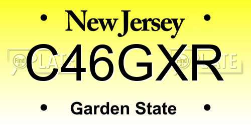 C46GXR New Jersey License Plate