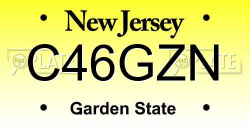 C46GZN New Jersey License Plate