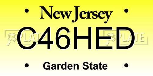 C46HED New Jersey License Plate