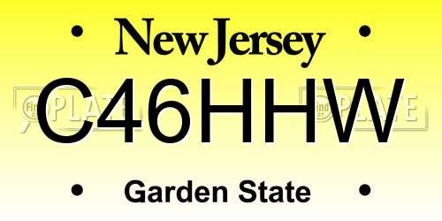 C46HHW New Jersey License Plate