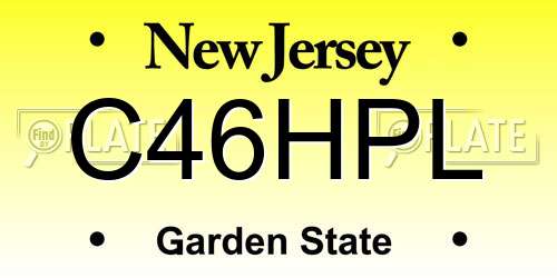 C46HPL New Jersey License Plate