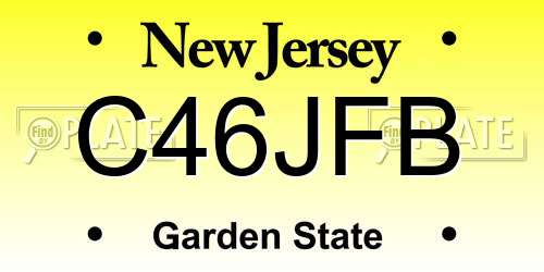 C46JFB New Jersey License Plate