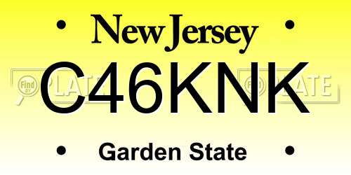 C46KNK New Jersey License Plate