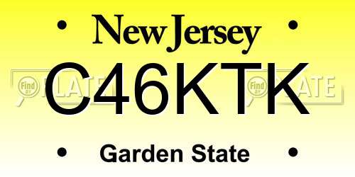 C46KTK New Jersey License Plate