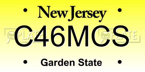 C46MCS New Jersey License Plate