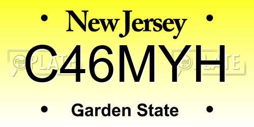 C46MYH New Jersey License Plate