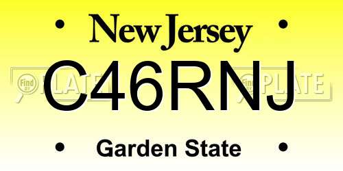 C46RNJ New Jersey License Plate