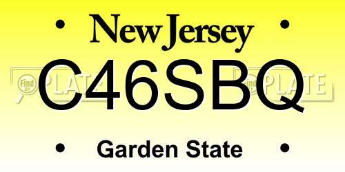 C46SBQ New Jersey License Plate