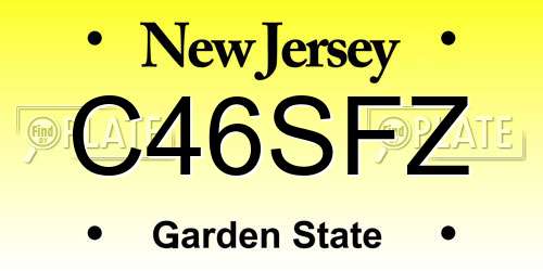 C46SFZ New Jersey License Plate