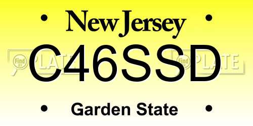 C46SSD New Jersey License Plate