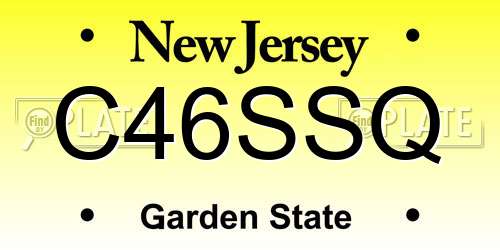 C46SSQ New Jersey License Plate