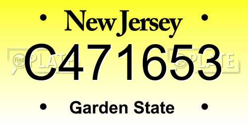 C471653 New Jersey License Plate