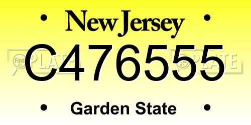 C476555 New Jersey License Plate