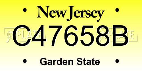 C47658B New Jersey License Plate