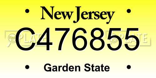 C476855 New Jersey License Plate