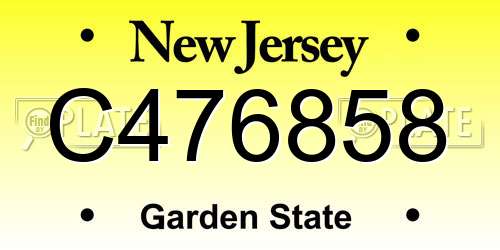 C476858 New Jersey License Plate
